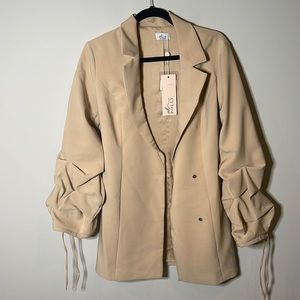 Oh Polly beige blazer dress